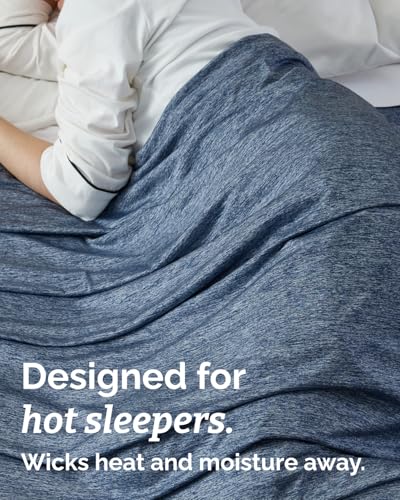 Image of Cooling Blanket for Hot Sleepers - Cold Blanket King /Cal King Size - Double-Sided, Ultra Cool for Summer, Night Sweats & All Seasons - Soft, Lightweight & Breathable for Bed or Couch - Navy, 50 inch x 60 inch