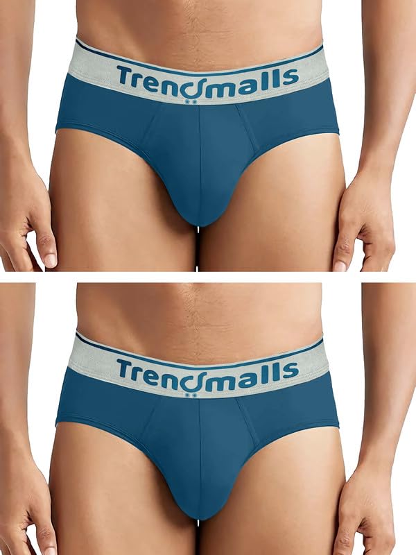 trendmalls Men's Birla Micromodal Regular Fit Solid Antimicrobial Briefs with No Marks Waistband (Pack of 2)-picture-52