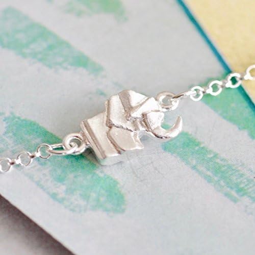 Origami Elephant Necklace in Sterling Silver with 16" Chain - Image 6