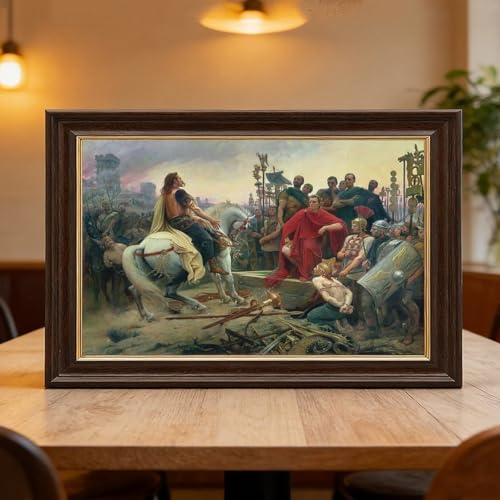 Toile Vercingétorix Jules César décoration murale salon tableau histoire bureau