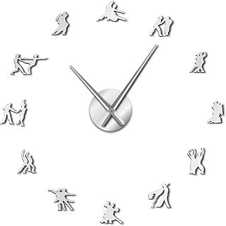 Ballroom Dancing adesivo da parete Orologio da parete grande Danza sociale Studio Decorazione da parete Decorazioni da parete a specchio senza cornice Regalo di ballerini S-47