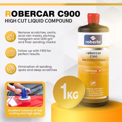 Roberlo ROBERCAR C900 High Cut Compound - Professional Heavy Cut Automotive Rubbing & Polishing Compound, Removes Sanding Marks, Scratches & Oxidation - 1KG — view 2
