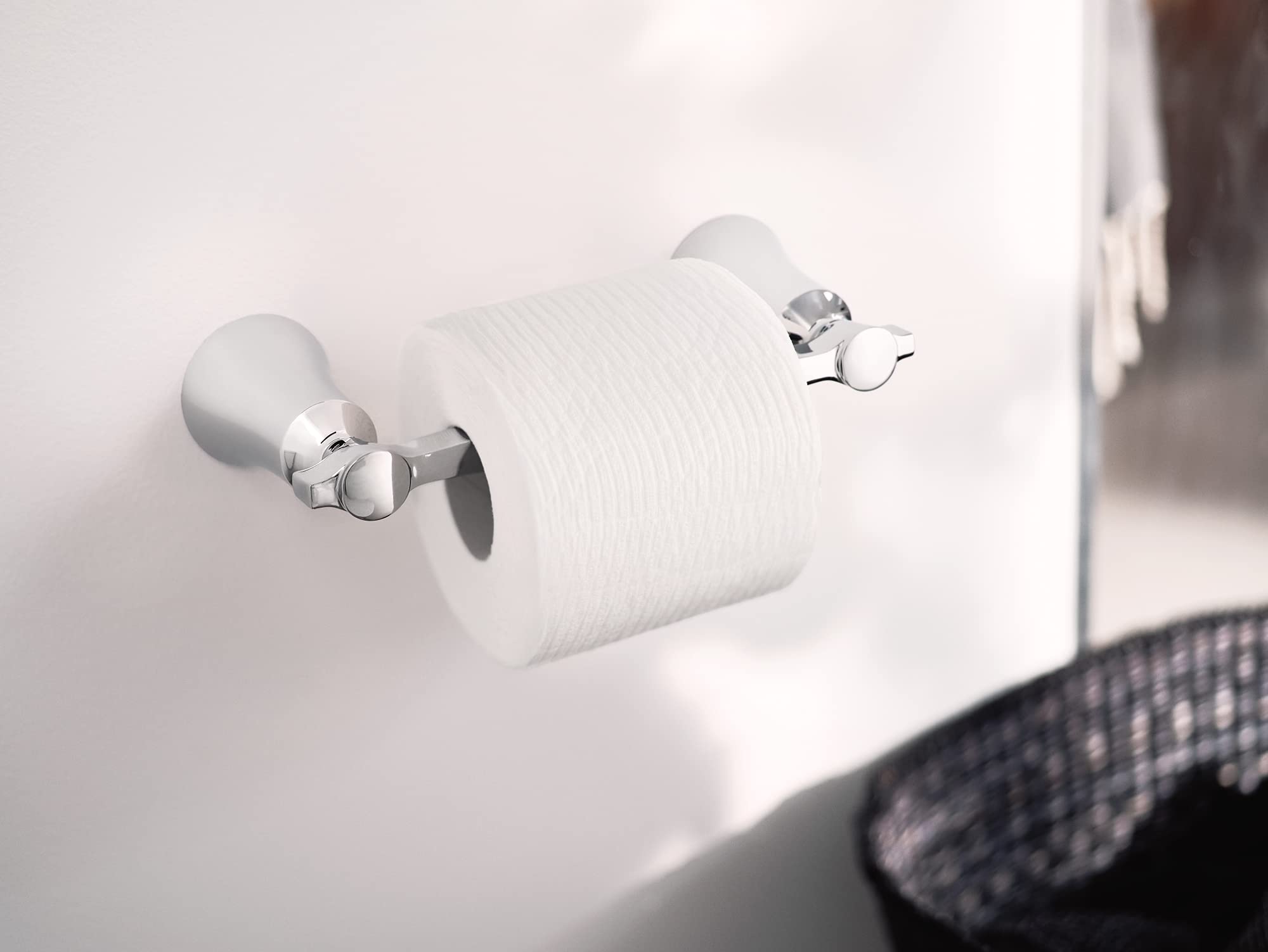 Moen YB0308CH Pivoting Double Post Toilet Paper Holder, Chrome