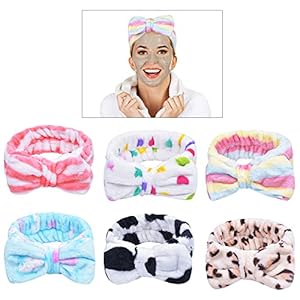 6 Piezas Diademas Mujer,Turbantes para mujer,Cinta de Pelo Mujer,Bowknot Pelo Bandas Elásticas ,Diadema Coral Felpa…