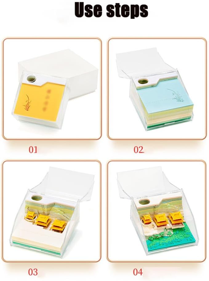 タイムピースカレンダー2025、芸術的なパッド、3Dカレンダー2025、3Dカレンダー、時計カレンダー2025、3D建築メモ帳紙彫刻