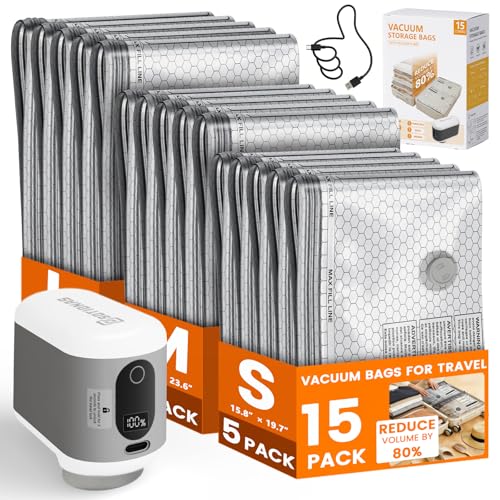 Cruise-Essentials-2026-15-Pack-Vacuum-Seal-Bags-for-Clothing-Travel Cruise Essentials 2026, 15 Pack Vacuum Seal Bags for Clothing Travel - Image 1