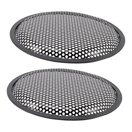 TINEASUR Grille De Haut-Parleur Protectrice 8 Pouces 2 Pièces, Accessoire Caisson De Basses, Filet en Fer Résistant pour Haut-Parleur Audio Et Automobile, Protection Impacts Extérieurs
