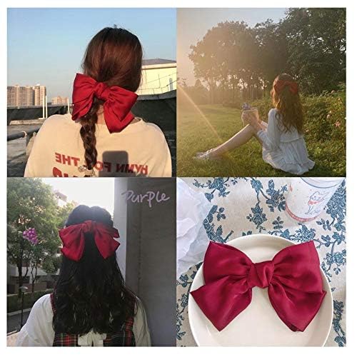 Shidara 1 Pcs Luxury Hair Clip Big Red Bow for Women Girls Hair Accessories Hair Styling Tools Party Favors Decoration