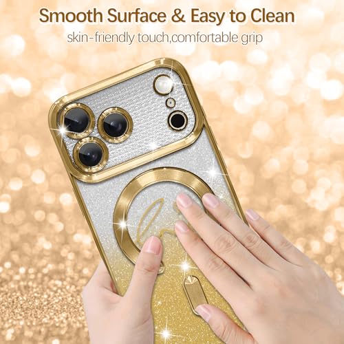 Image of ZIYE Magnetic Case Designed for iPhone 17 Pro Glitter Case-Gold