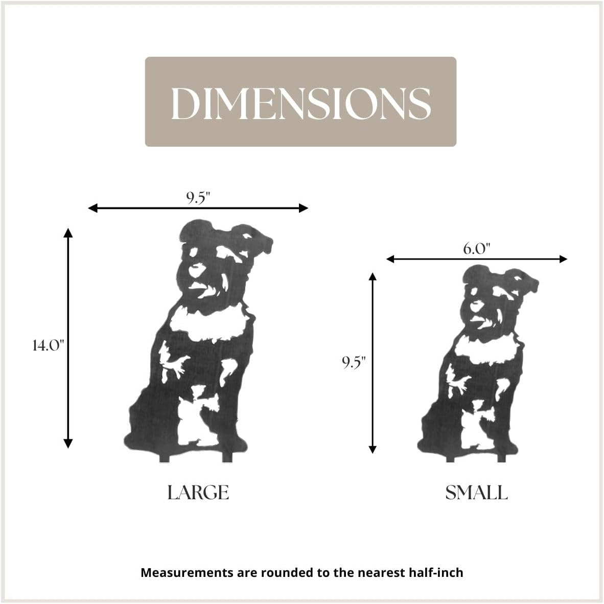 Corten Steel Schnauzer Dog Silhouette Yard Stake (Large)