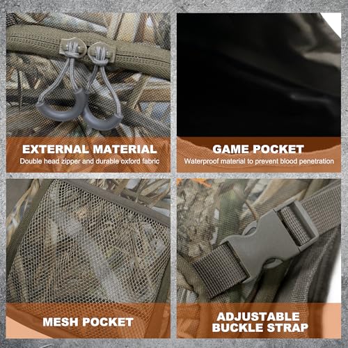 MYDAYS Upland Bird Vest Backpack, Hunting Tactical Vest with Game Pouch and Pockets for Outdoor Bird Hunting (Camo) - image 3