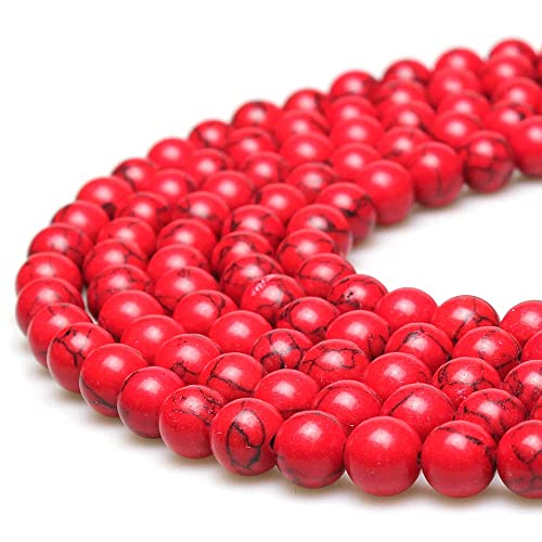 Jartc - Pietra turchese rossa rotonda e liscia per...