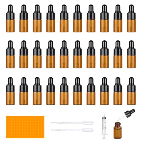 【Materiale di Vetro Ispessito】Questo boccette con contagocce è realizzato in materiale di vetro di alta qualità, inodore e riutilizzabile. Questi flacone contagocce color ambra possono bloccare efficacemente i raggi UV, proteggere il liquido dalle radiazioni UV e garantire l'attività del liquido all'interno del flacone.