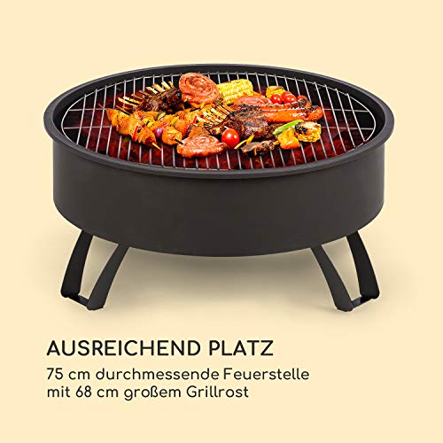 blumfeldt Oreos 2-in-1 vuurschaal en grill (Ø 75 cm, verwijderbare vonkenbescherming, Ø 68 cm grillrooster, FireView… - Image 5