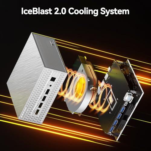 Image of GEEKOM AE8 Max Mini Desktop Computer, AMD Ryzen7 8745HS(8C /16T,up to 4.9GHz),32GB DDR5 RAM & 1TB SSD, Mini PC Windows 11 Pro /AMD Radeon 780M /USB3.2 * 4 /2.5G LAN for Gaming /Business