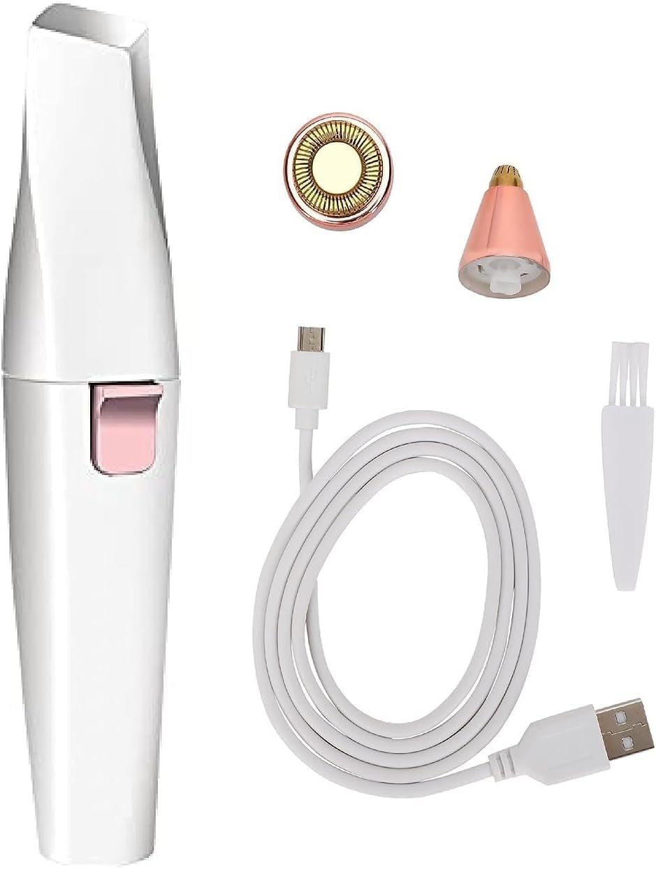 Painless Eyebrow Trimmer for Women, 2 in 1 Rechargeable Facial Hair Remover