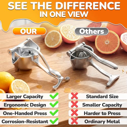 Aluminum Alloy Fresh Fruit Juice Extractor - Juice Squeezer Handheld, Ergonomic Grip, Easy to Use, 9.8" Length Hand Juicer Squeezer with 0.6L Capacity, Efficient Extraction of Citrus, and Other Fruits by NADOBA - Image 6