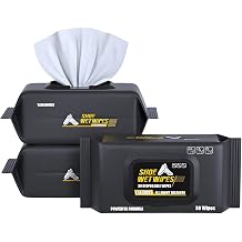 2 Pack 60 Count Shoe Sneaker Wipes Wipes, Disposable Travel Shoe Cleaning Wipes Remove Dirt & Stains