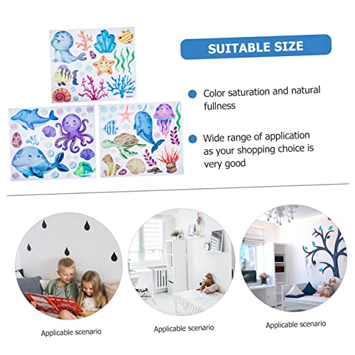 Hoement 1 Sheet Pvc Static Sticker Kids Room Decor Kids Wall Decals Ocean Decor Sea Animal Window Decals Sea Creature Wall Decals Ocean Animal Home Decor Decorative Marine Animals Sticker #TOP2