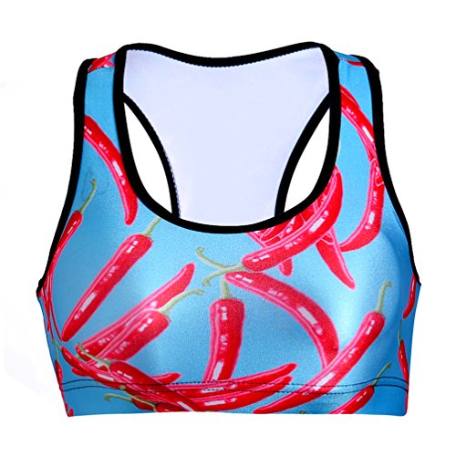 Image of Sister Amy Women's Aerobics Gym Dance Yoga Vest Printed Sports Bra Top Vest