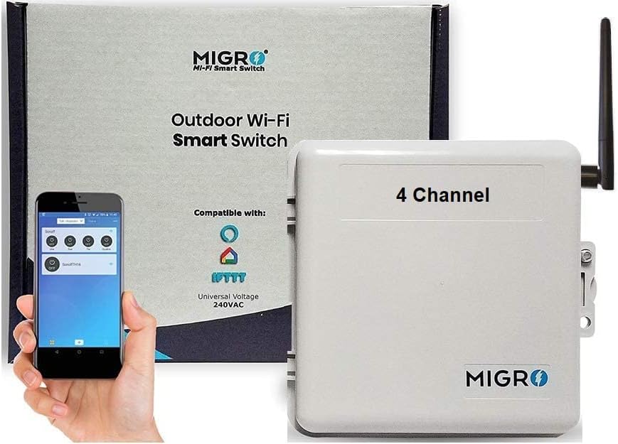 Migro Outdoor Smart Wi-Fi Outlet Box, Heavy Duty 50A Resistive 240VAC 40A 10HP Pool Heater, Wireless Pump Control, Timer Switch, Compatible with Smart Phone, Alexa, Google Home, IFTTT UL Listed Migro Outdoor Smart Wi-Fi Outlet Box, Heavy Duty 50A Resistive 240VAC 40A 10HP Pool Heater, Wireless Pump Control, Timer Switch, Compatible with Smart Phone, Alexa, Google Home, IFTTT UL Listed