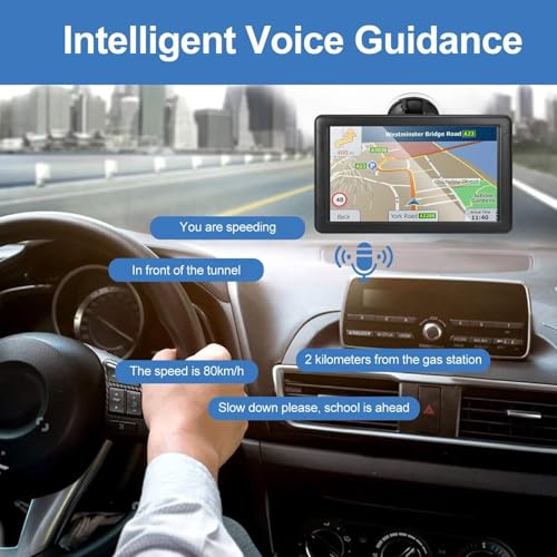 image for MRSXWPY GPS Navigator for Car Truck RV, 9 ” Trucker GPS for Semi Tru