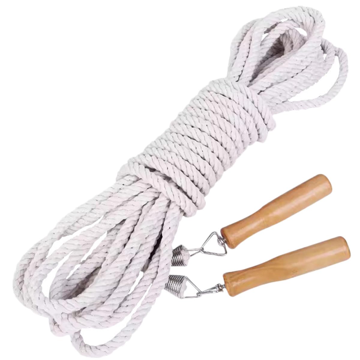 Healvian Cuerda para Saltar Multijugador 7 Metros Mango de Madera Cuerda de Entrenamiento Resistente para Fitness y Ejercicio en Grupo Equipo Deportivo para Adultos y Niños Uso