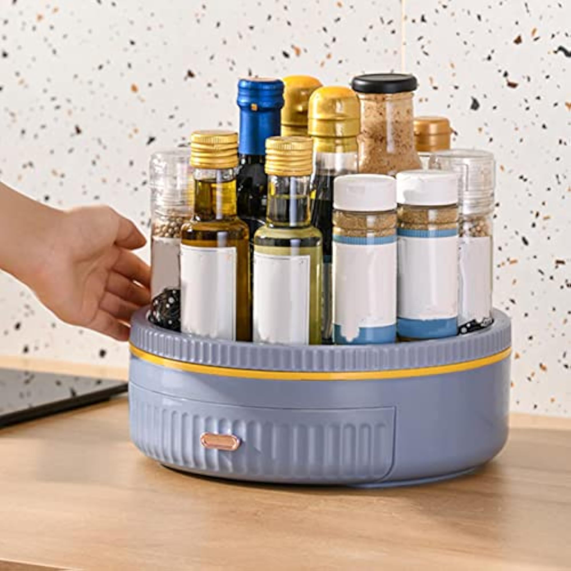 Turntable Organizer Decorative Serving Tray, Blue