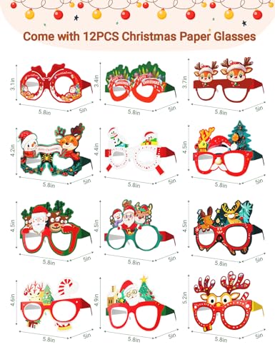 Muwoob WEIXIN003300 Christmas Tree Pinata Set With 12 Pieces Paper Glasses, Wood Stick, Blindfold, And Confetti, 16 Inch Large Piñata De Navidad For Holiday Party Decorations And Festive Games thumb #3