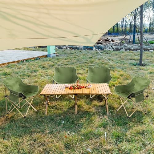 FairySandy Silla plegable ligera para camping Charles, paquete de 6, color verde ejército miniatura 2