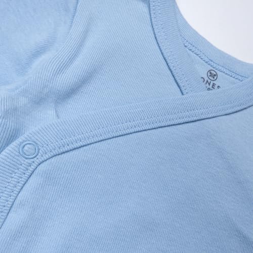 Image of HonestBaby Baby 3-Pack Organic Cotton Long Sleeve Side-snap Kimono Bodysuits