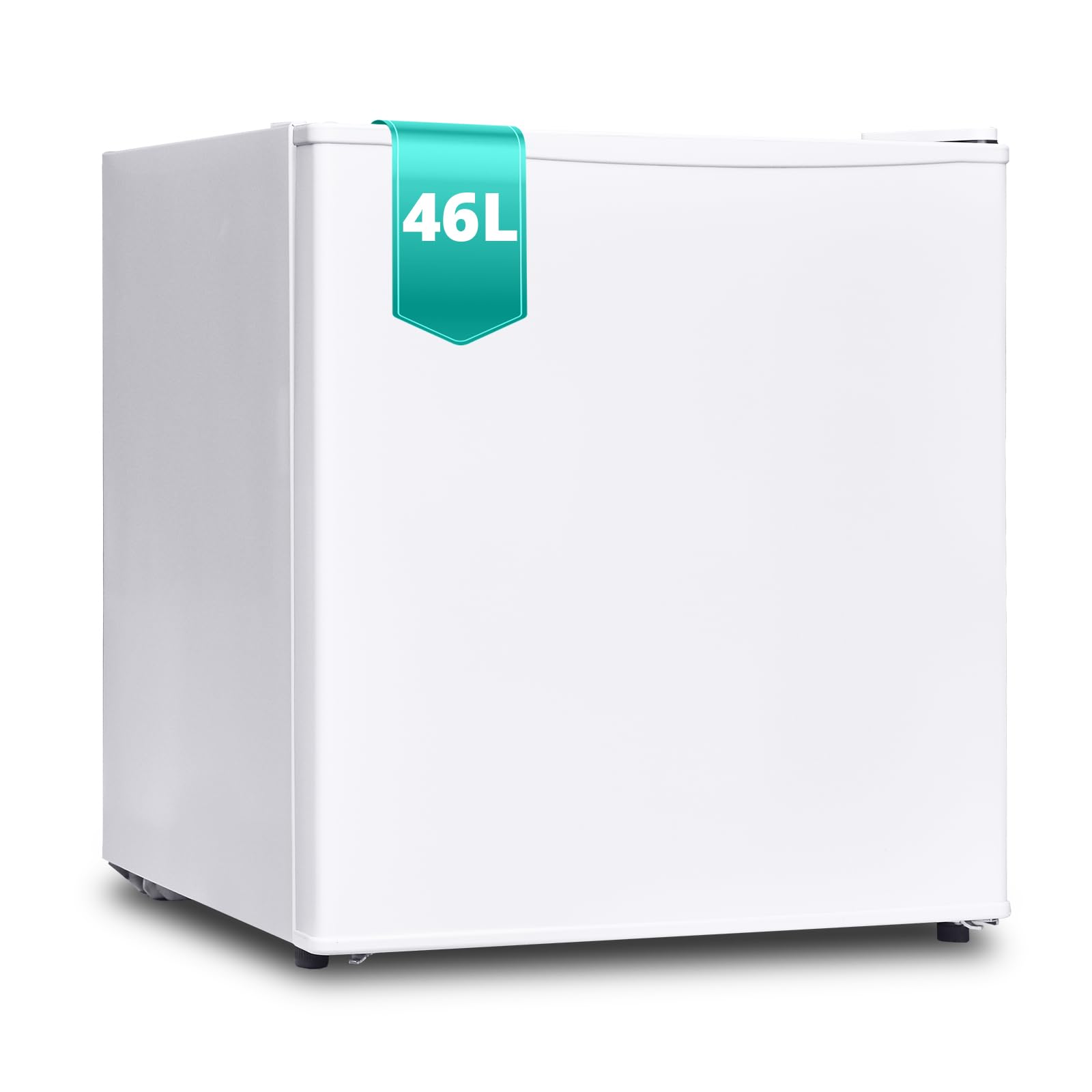 SMETA 46L Mini Kühlschrank, Klein Kühlschrank Leiser 39dB, Getränkekühlschrank 6-Stufen Thermostat 0-10°C, mit wechselbarem Türanschlag für Zuhause Büro Camping Schlafzimmer, Weiß