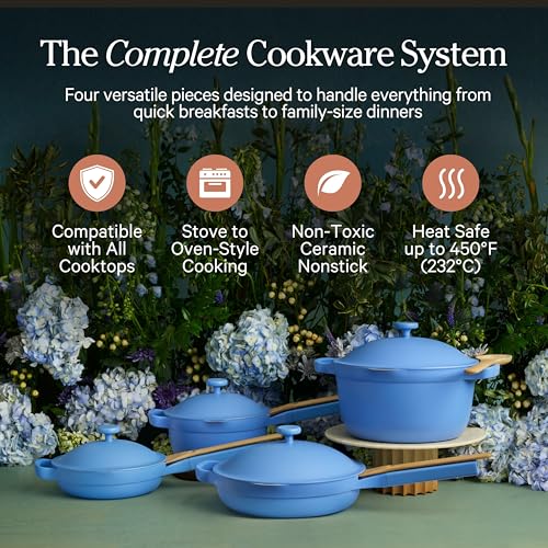 Image of Our Place Cookware Set, 13-Piece Ceramic Nonstick Pots & Pans with Utensils | Ceramic cookware set with Always Pan, Perfect Pot & spatulas; induction & oven safe to 450F, non-toxic cookware