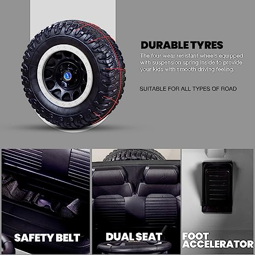 Baybee Beyond Kids Battery Operated Jeep for Kids, Ride on Toy Kids Car with LED Light & Music | Baby Big Electric Car Jeep | Rechargeable Battery Car for Kids to Drive 3 to 8 Years (White) - Image 8