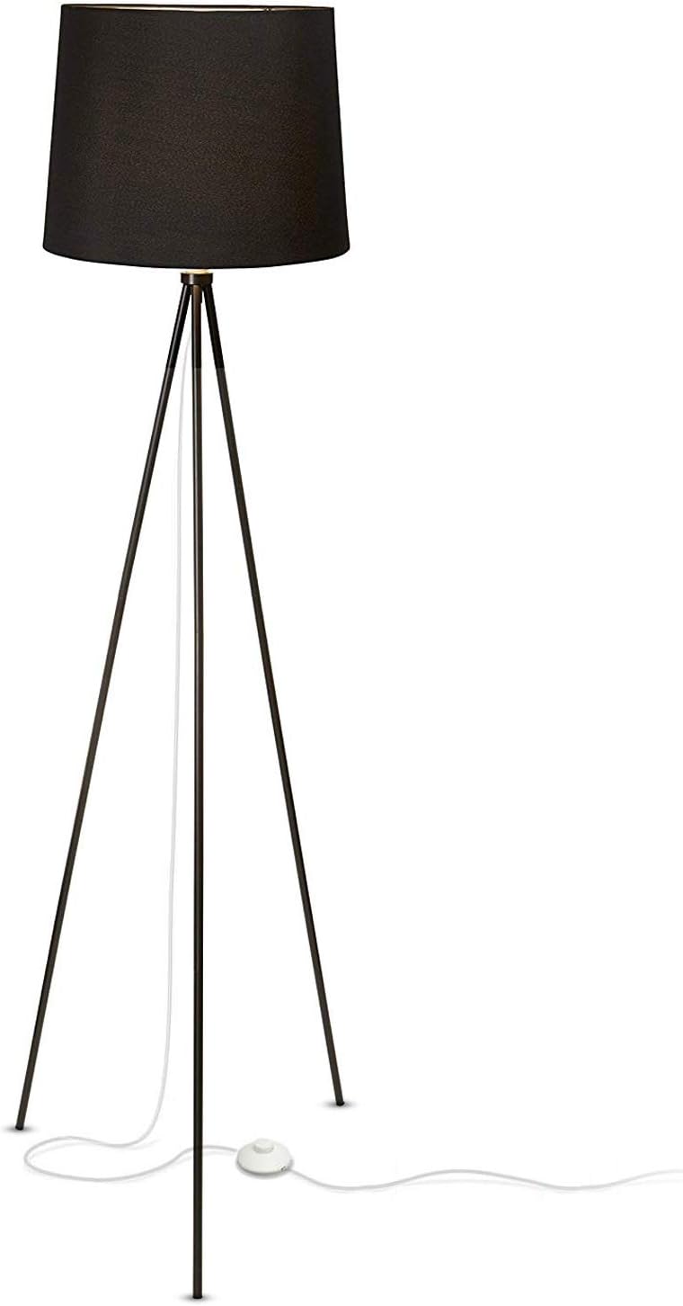 Newhouse Lighting NHFL-AL-BK Alexandria Tripod Floor Lamp, Black