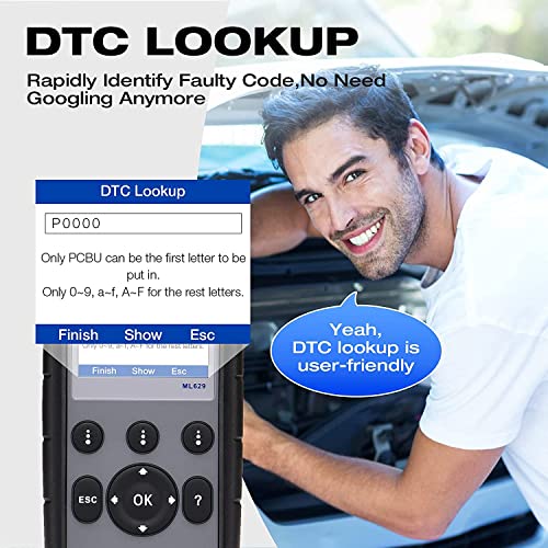Image of Autel OBD2 Scanner Diagnostic Code Reader ML629 - ABS /SRS /Engine /Transmission MaxiLink 629 Car Diagnostic Tool DTC Lookup AutoVIN Mechanic Car OBDii for Vehicle Engine /Transmission /AirBag /Brake System