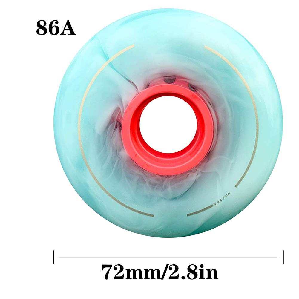 Lot de 8 roues de roller, 72 mm, 76 mm, 80 mm, 86A, de remplacement de qualité supérieure pour roues rollerblade pour Slalom Freestyle Skating