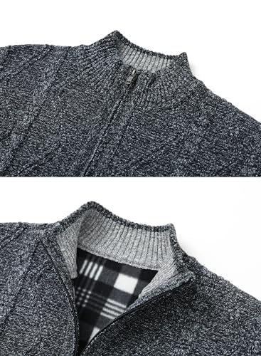 Image of Vcansion Men's Classic Cardigan Sweaters Stand Collar Slim Fit Casual Knitted Sweater