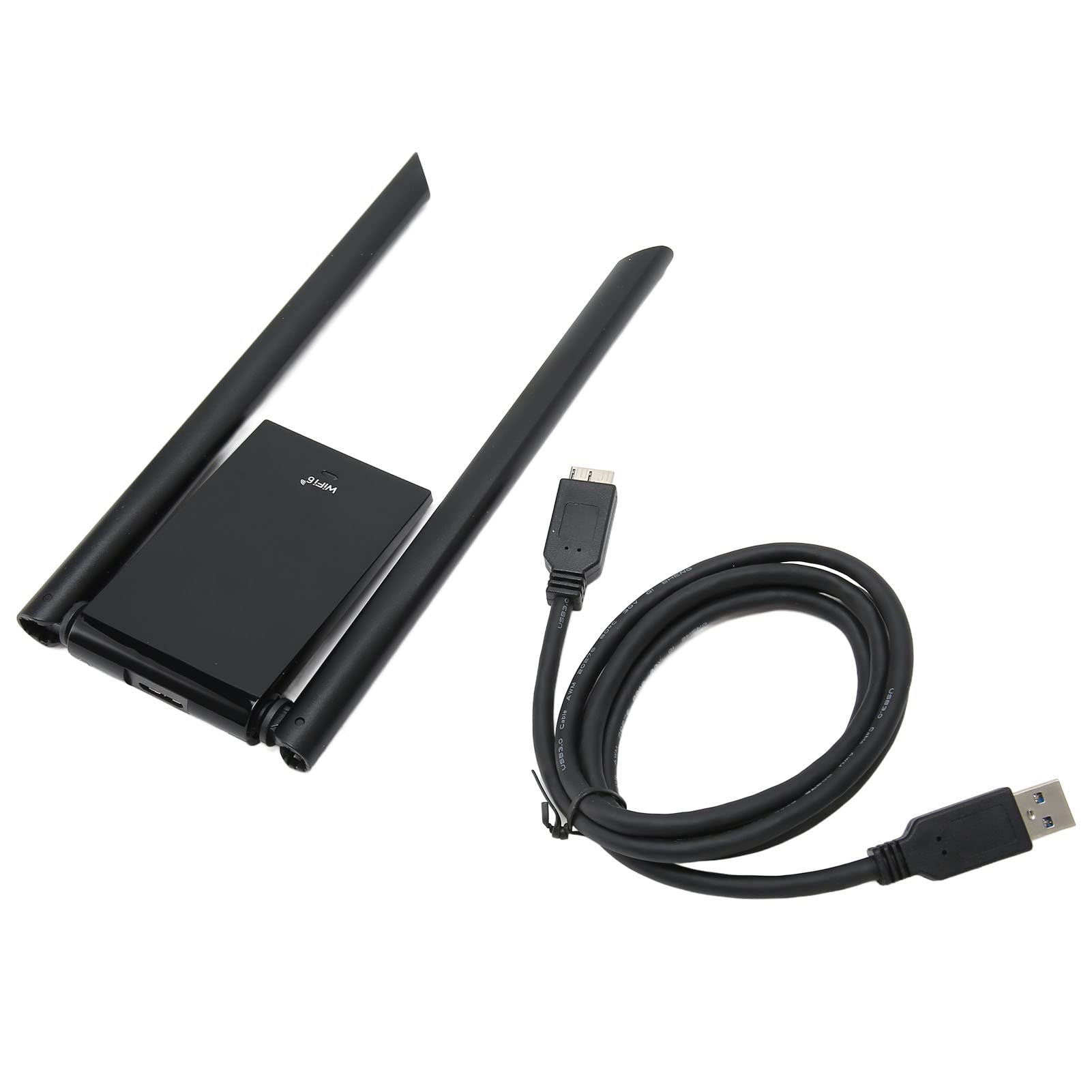 Yunseity Adaptateur USB WiFi 6, Adaptateur Réseau sans Fil 2,4 GHz 5 GHz avec 2 Antennes à Gain élevé, Clé USB WiFi WPA3 1800m sans Fil pour l'ordinator de Bureau