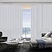 Cordless Vertical Blinds for Window, Light Grey Blackout Fabric, Energy Saving UV Protection Noice Reduce Vertical Blinds for Sliding Glass Doors, Patio Doors