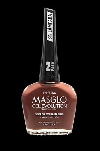 Miniatura 5 de MASGLO GEL EVOLUTION - Esmalte de uñas efecto gel, sin lámpara UV/Led, duración hasta 12 días, 3 unidades, base, esmalte expresiva, brillo - Efecto