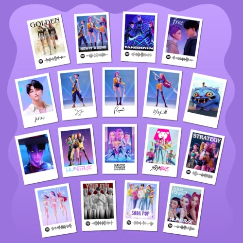 Image of Kpop Demon Hunters Photocards | Saja Boys Songs Mini Poster Kit (Set of 18) | Demon Hunters Golden, Takedown Songs Compact Size (8 x 6 cm) Hunterix Posters for Phone Accessories, Bedroom, Office, Living room (C 089)