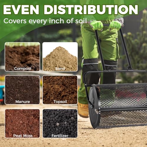 Difusor de Compost para Césped y Jardín 24 pulg Negro miniatura 6