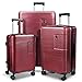Produktbild Koffer aus Polycarbonat und ABS, erweiterbar, burgunderrot, Set, Erweiterbares Gepäck mit Spinnrädern