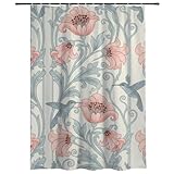 Cortina de ducha para baño, sin costuras, impermeable, para cuarto húmedo, inodoro, habitación húmeda, lavable, duradera, con 12 ganchos, cortinas de tela de poliéster, 170 x 180 cm