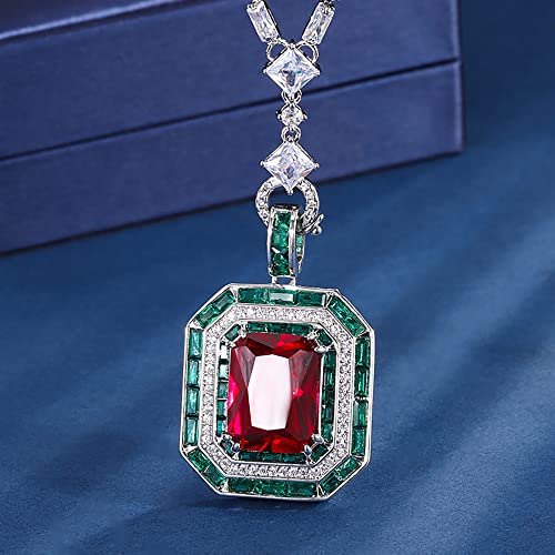 Colliers rubis émeraude de 12x16mm, le cadeau pour dame idéal et inoubliable
