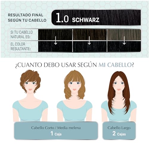 Foto von Colour Clinuance | Haarfärbemittel für Empfindliches Haar Dauerhafte Färbung ohne Ammoniak | Mehr Glanz Intensive Farbe 100% ige Deckung | 1.0 Schwarz | Dermatologisch getestet