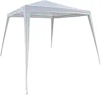 Gazebo Dobrável Branco, Estrutura Reforçada com Altura Regulável, Resistente à Água e Vento, para Praia, Camping e Eventos ao Ar Livre