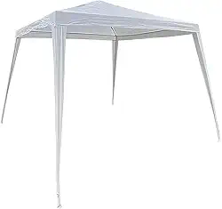 Gazebo Dobrável Branco, Estrutura Reforçada com Altura Regulável, Resistente à Água e Vento, para Praia, Camping e Eventos ao Ar Livre