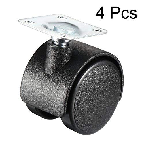 5 rotelle girevoli in nylon e PVC da 50 mm di diametro con freno di bloccaggio unidirezionale e